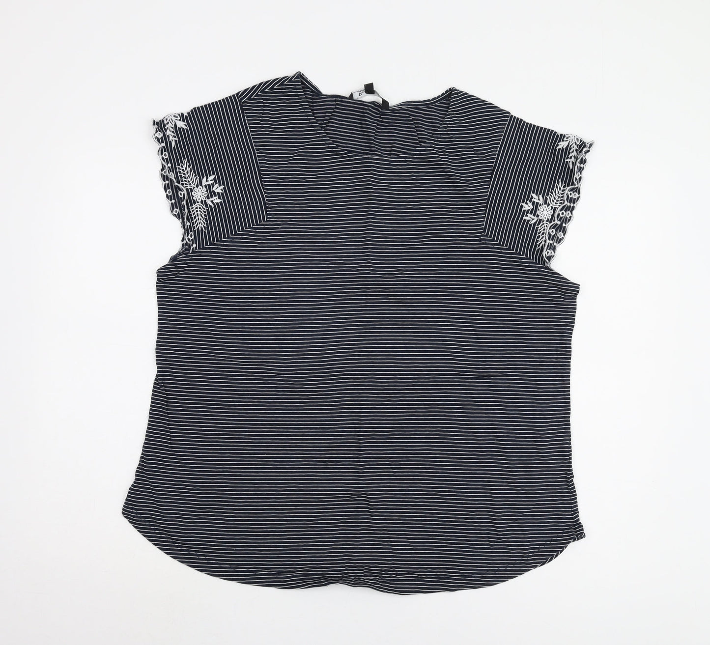 Bonmarché Women's Black Striped Top Size 20