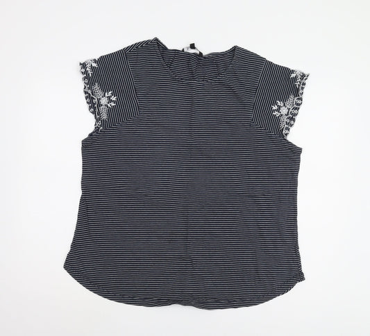 Bonmarché Women's Black Striped Top Size 20