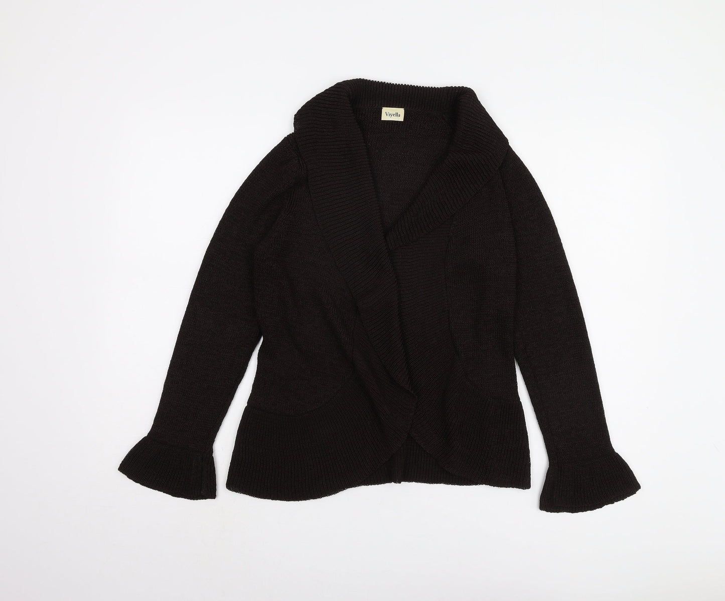 Viyella Women’s Black Open Front Cardigan M Knitwear