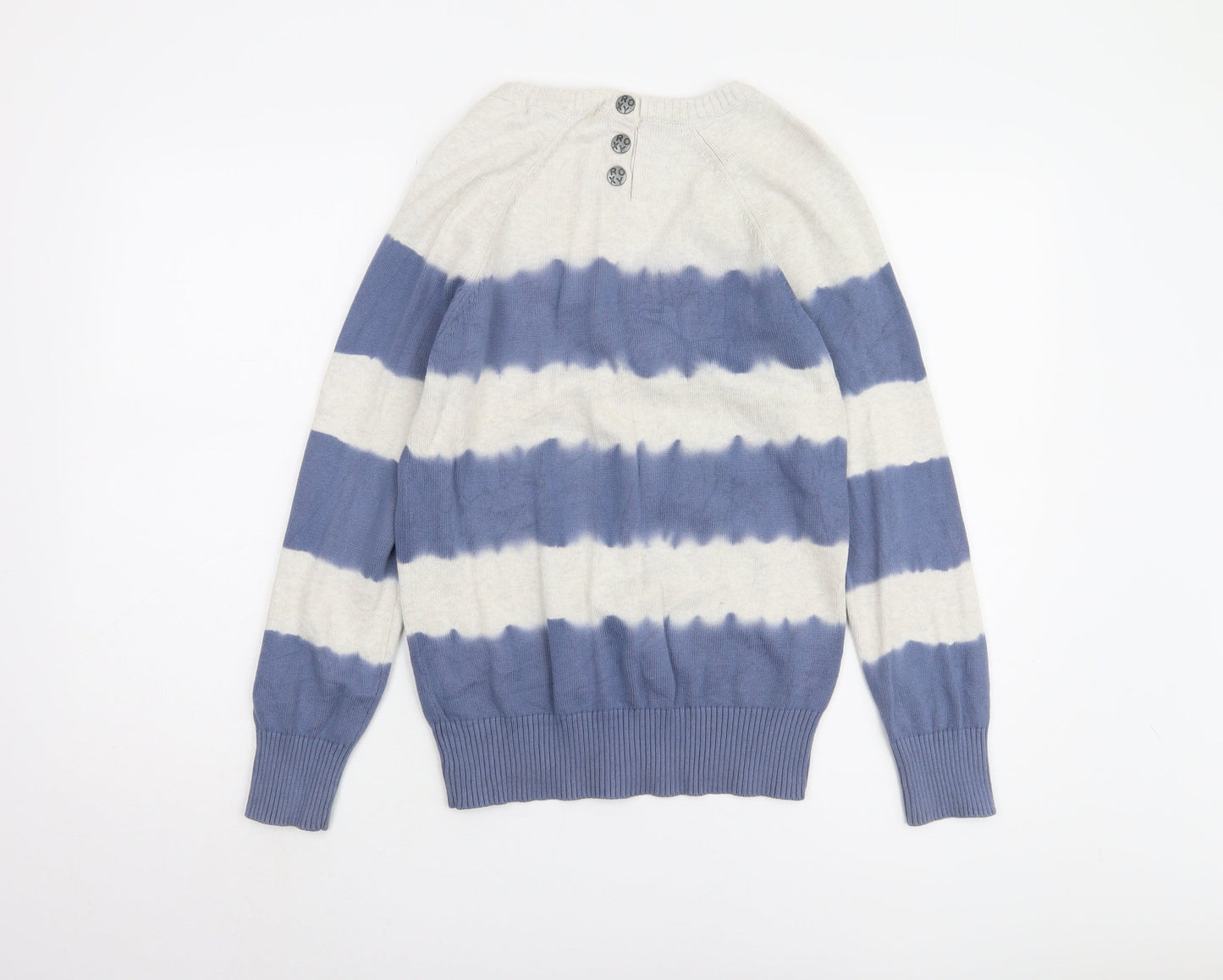 Roxy Women's Blue Beige Striped Pullover Jumper Size 6