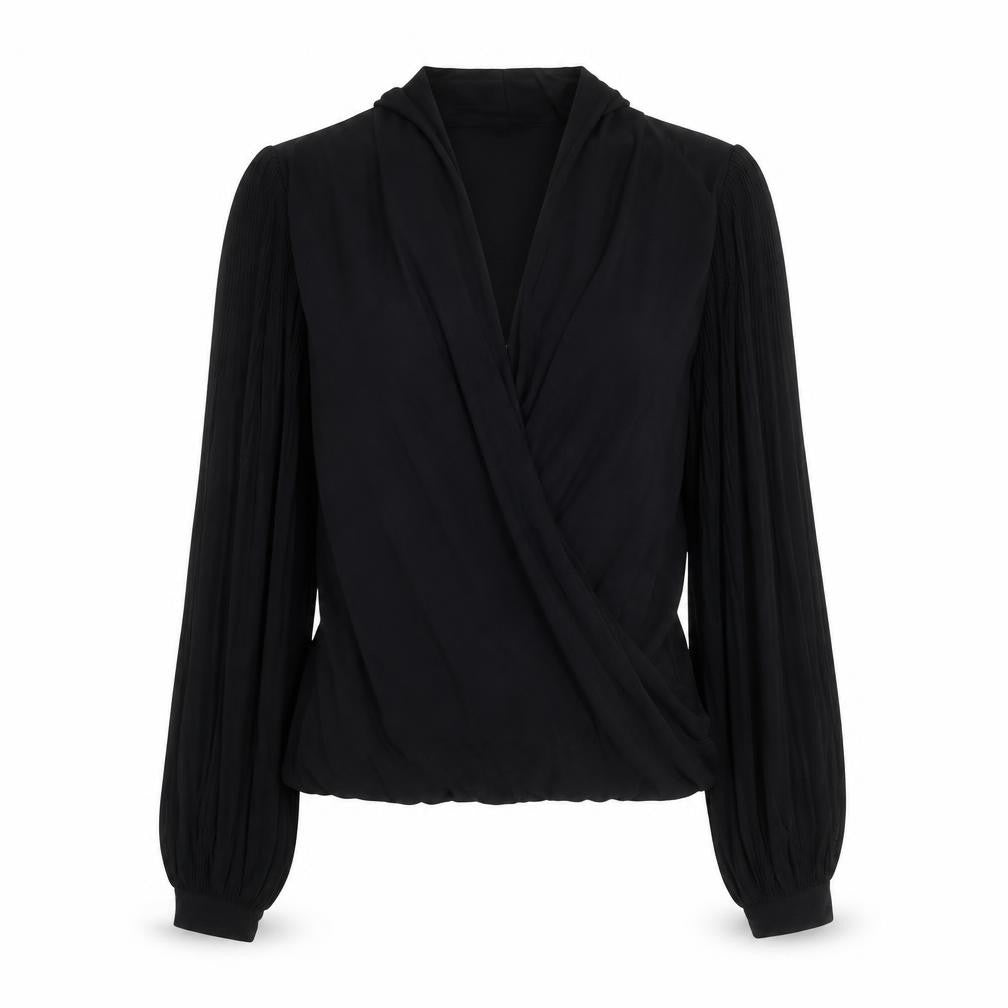 Jasper Conran Black Wrap Blouse, Women, Size 8, Elegant
