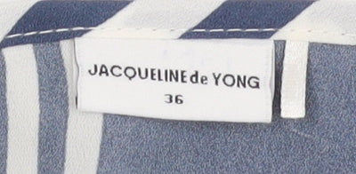 Brand and care label for Jacqueline de Yong Women's Striped Tank Top, size 8
