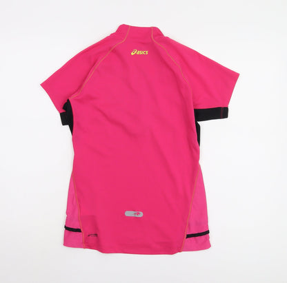 Back view of Asics Women’s Pink Short Sleeve Athletic Top, S