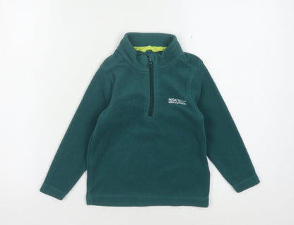 Additional front view of Regatta boys’ green fleece henley sweatshirt 3-4 years