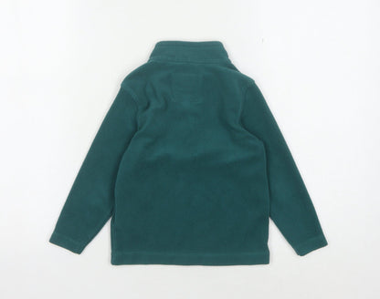 Back view of Regatta boys’ green fleece henley sweatshirt 3-4 years