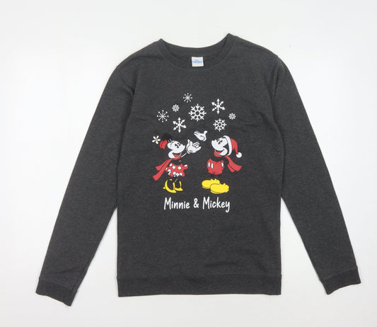 Disney Girls Grey Mickey & Minnie Sweatshirt - 13-14 Years