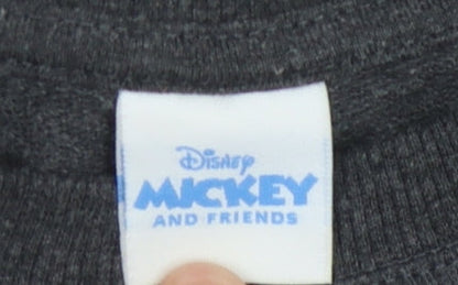 Close-up detail of Disney girls’ grey mickey & minnie sweatshirt - 13-14 years