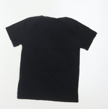 Back view of Disneyland Paris girls’ black mickey t-shirt, size 8y, graphic design
