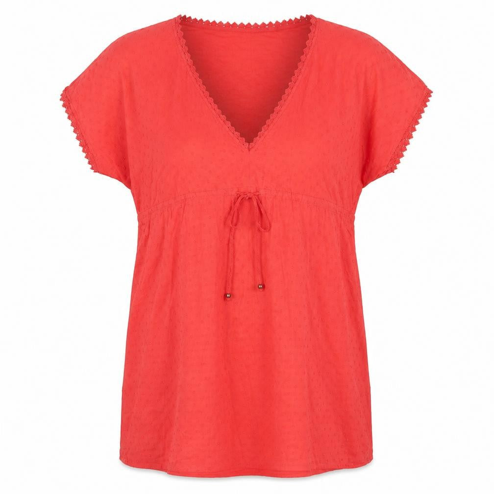 Debenhams Women's Red V-Neck Top Size 18 Casual