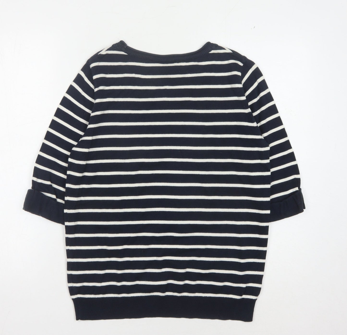 Wallis Women's Black Striped Pullover S Nautical