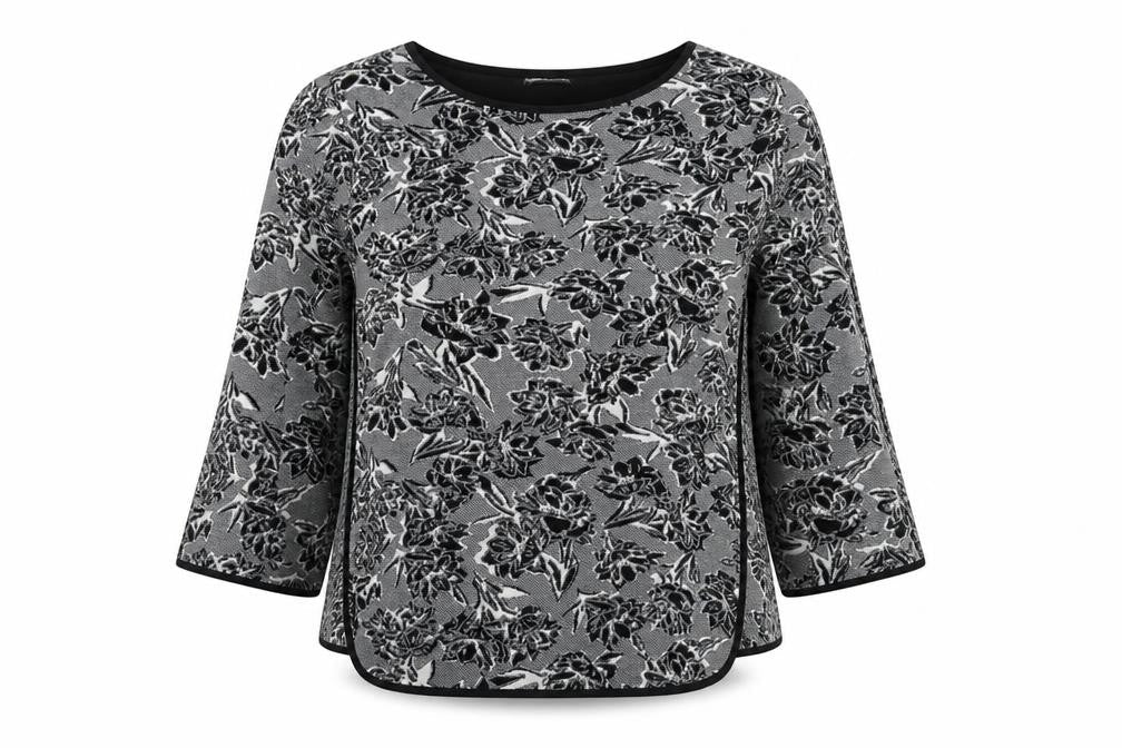 Marks & Spencer Women's Black Floral Jumper, Size 16