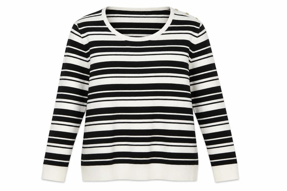 Pour Moi Women's Black Striped Jumper Size 18 Pullover