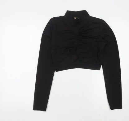 Pink Vanilla Women's Black Cropped Blouse - L
