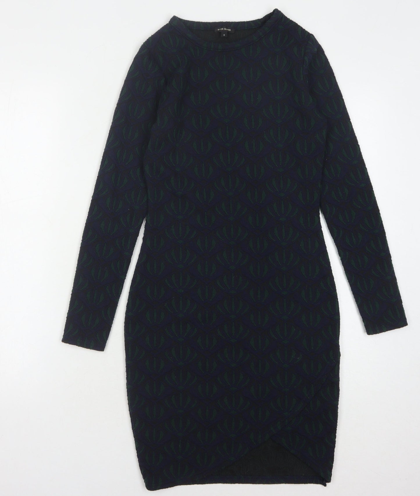 River Island Women's Black Bodycon Dress Size 8