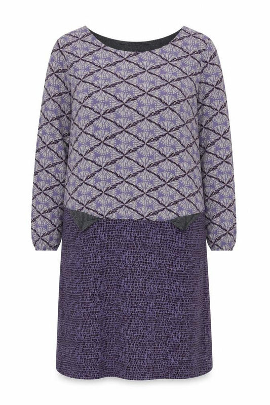 White Stuff Women's Purple Geometric Dress Size 10