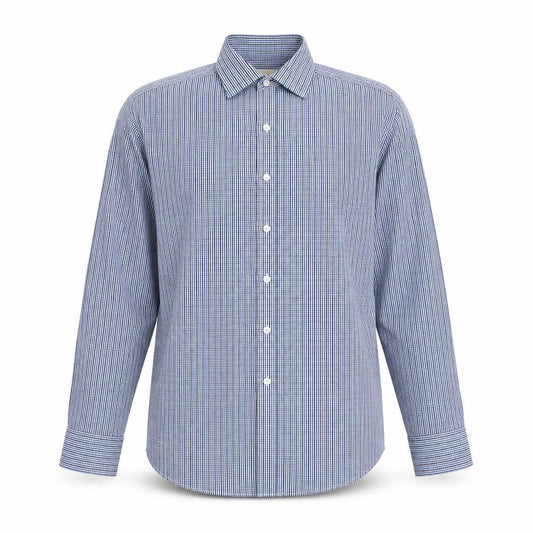 Michael Kors Men’s Slim-Fit Blue Check Shirt