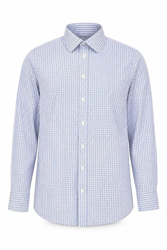 Austin Reed Men's Blue Check Button-Up Shirt 14.5R