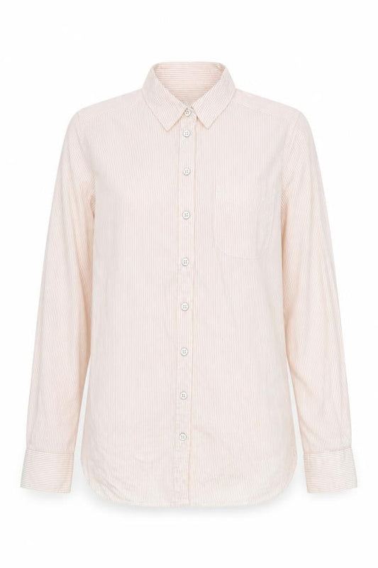 FatFace Women’s Beige Striped Button-Up Shirt UK 8