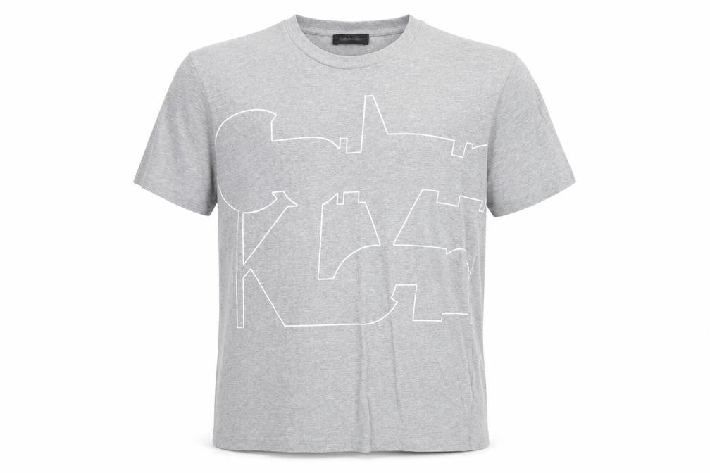 Calvin Klein Men's Grey Graphic Print T-Shirt L
