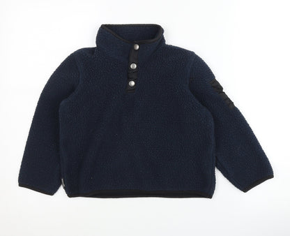 Additional front view of Regatta boys’ blue fleece henley sweatshirt 8 years