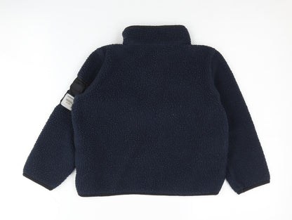 Back view of Regatta boys’ blue fleece henley sweatshirt 8 years