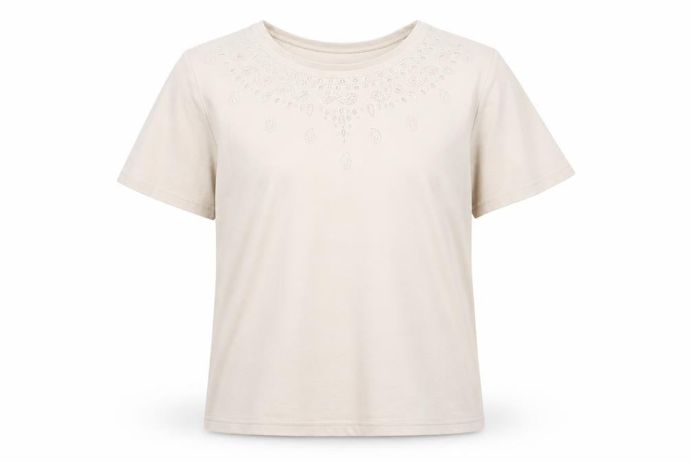 Honor Millburn Women's Beige Cotton T-Shirt M