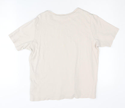 Back view of Honor Millburn Women's Beige Cotton T-Shirt M