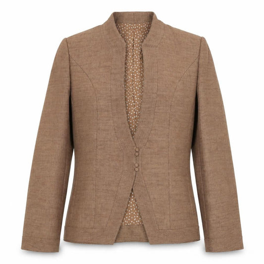 Jacques Vert Women's Brown Blazer Size 12, Polka Dot Lining