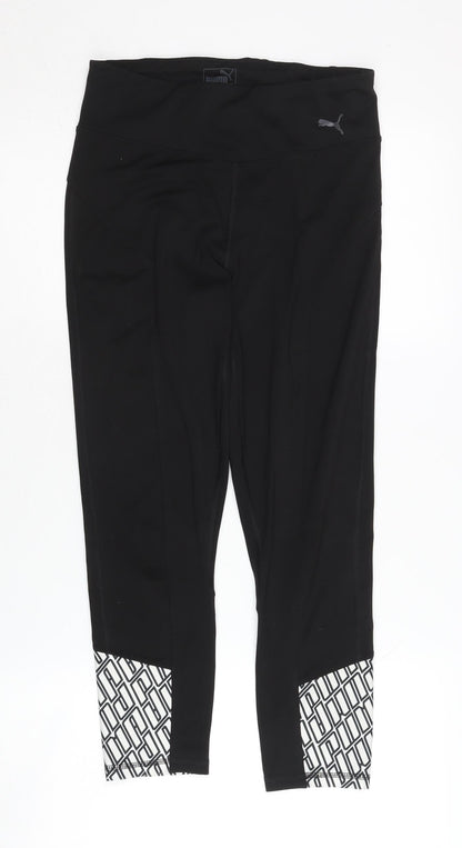 Additional front view of Puma Women's Black Cropped Leggings -, size S