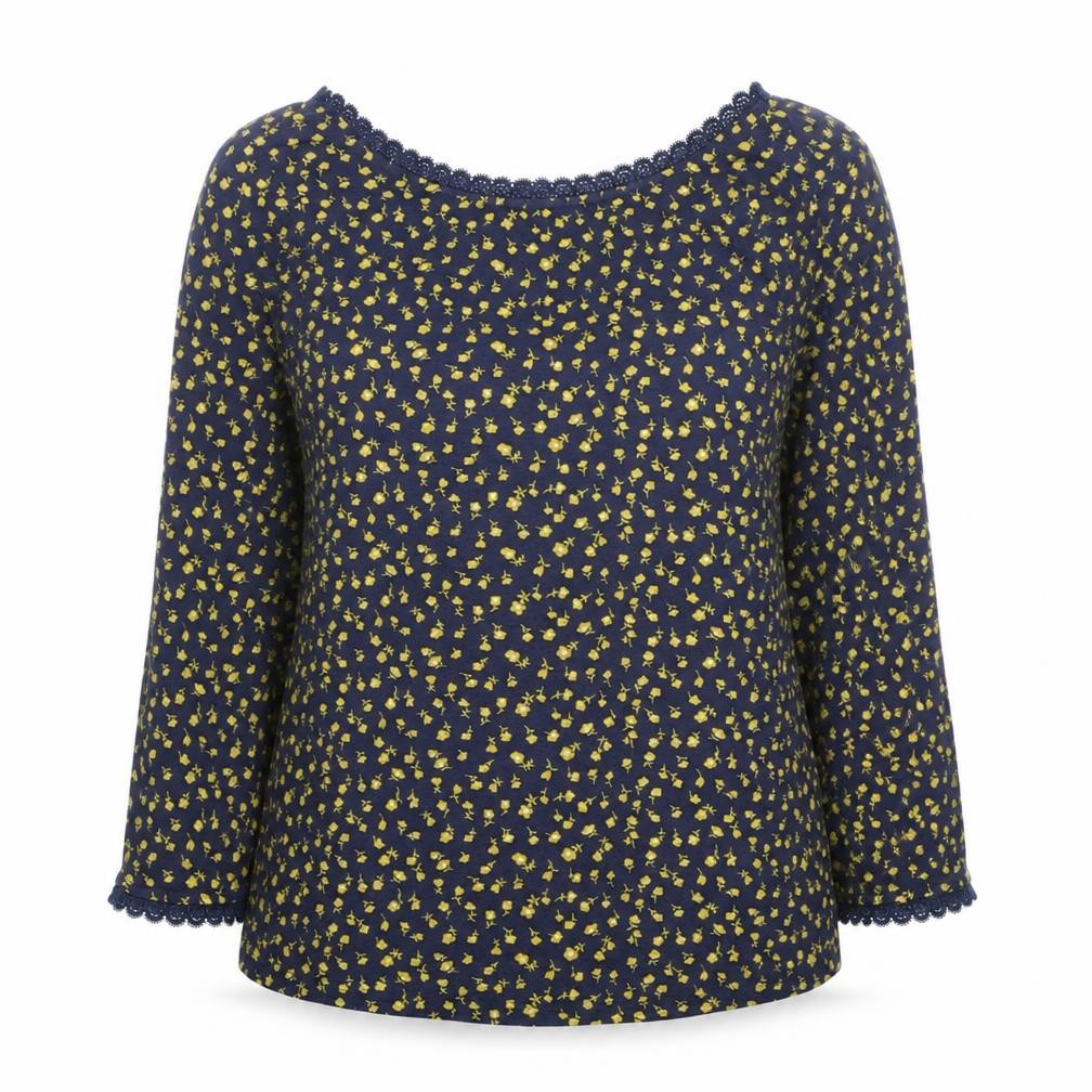 Boden Women's Blue Floral Blouse, UK 8, Lightweight