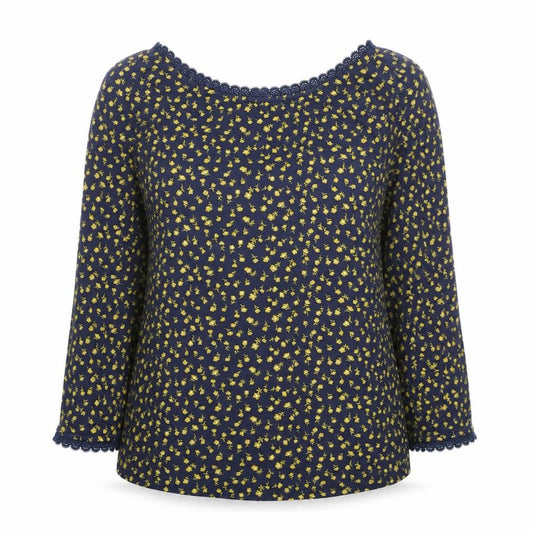 Boden Women's Blue Floral Blouse, UK 8, Lightweight