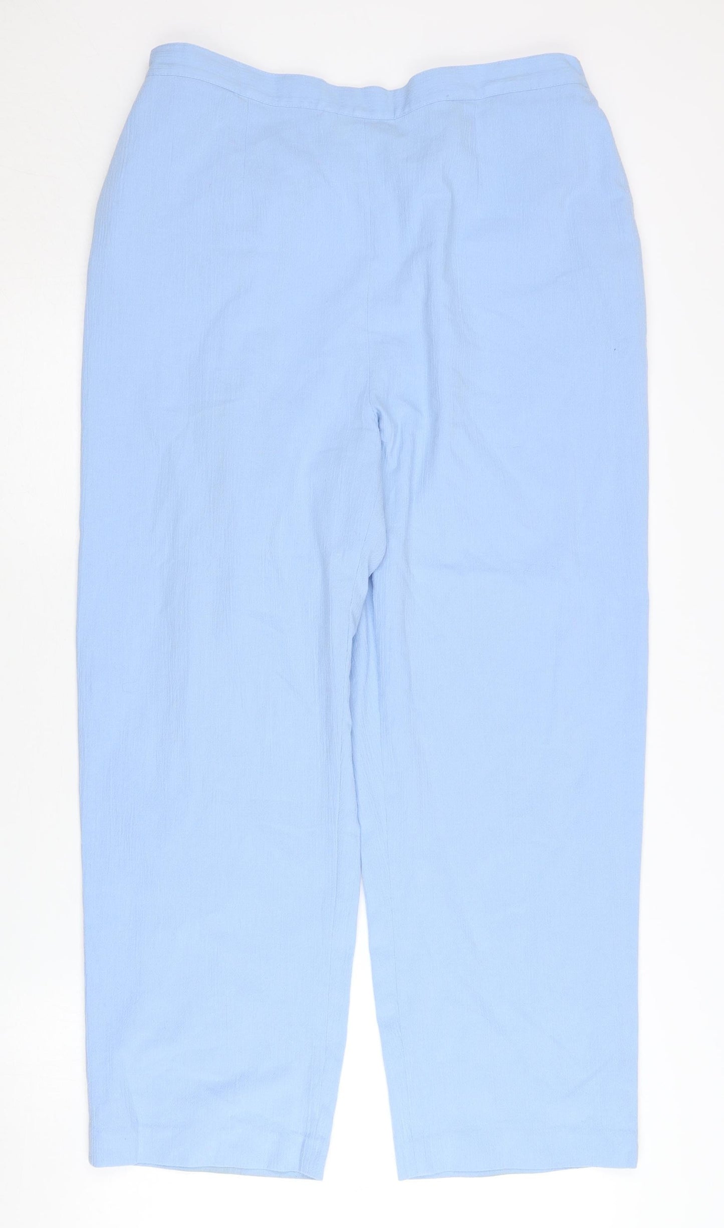 Honor Millburn Women's Blue Straight Trousers Elastic Waist
