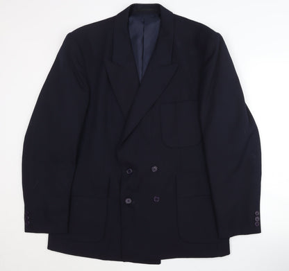 Jeff Banks Men's Blue Double-Breasted Blazer Size 40