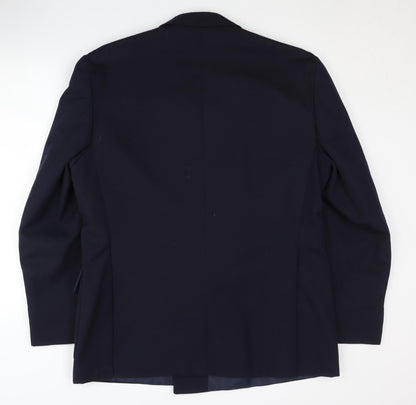 Jeff Banks Men's Blue Double-Breasted Blazer Size 40