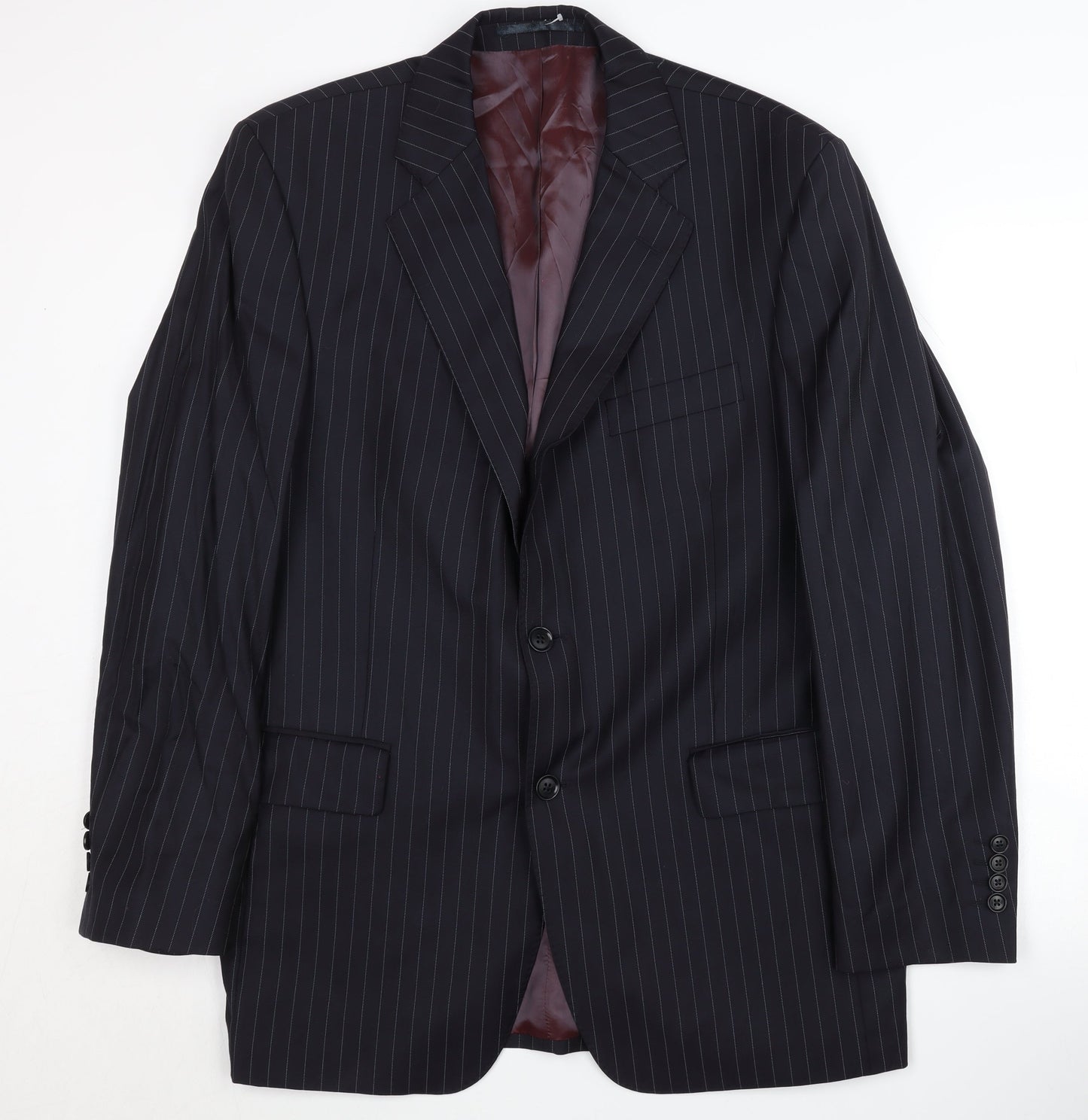 Austin Reed Men's Black Blazer, 42R Pinstripe Jacket