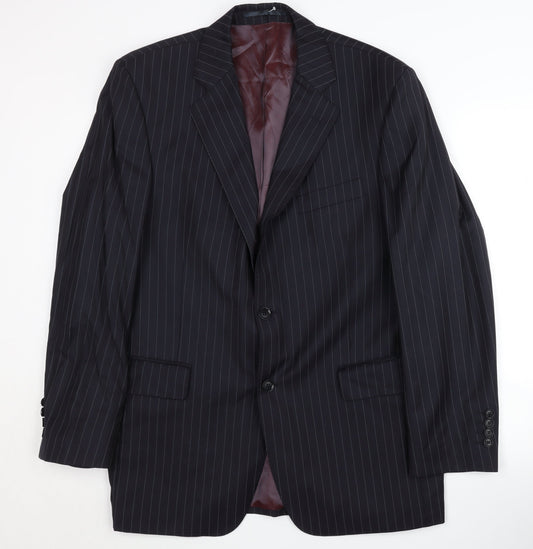 Austin Reed Men's Black Blazer, 42R Pinstripe Jacket