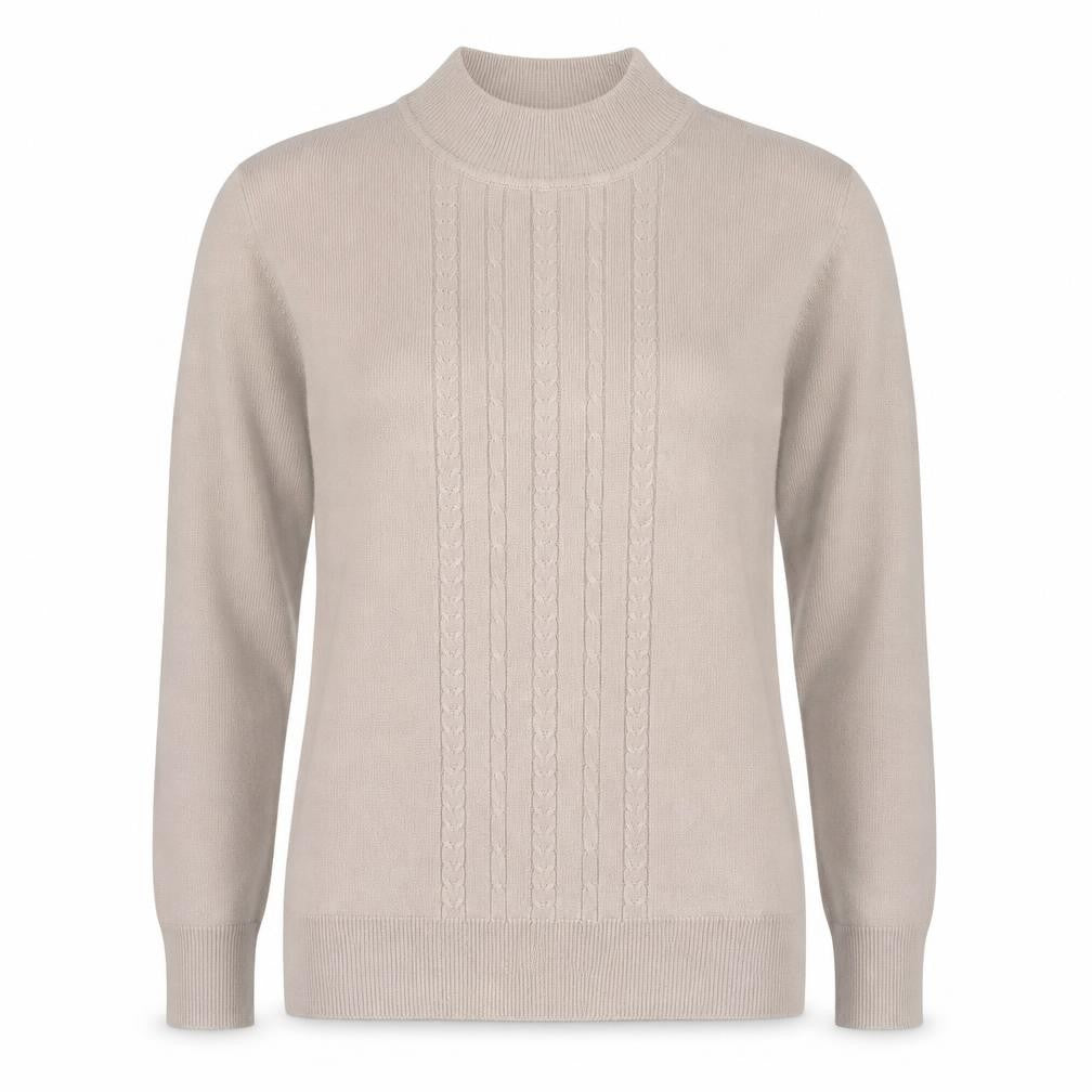 Eastex Women's Beige Cable-Knit Pullover Jumper, Size 10