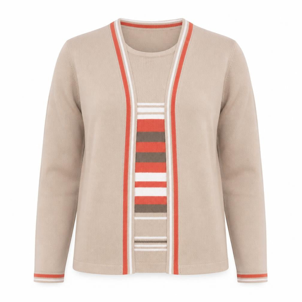 Honor Millburn Women's Beige Cardigan Size M Striped