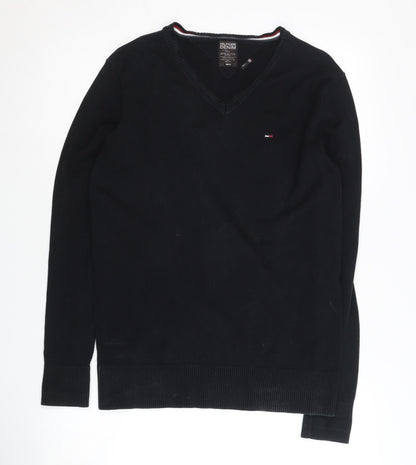 Additional front view of Hilfiger Denim Men's Black V-Neck jumper S