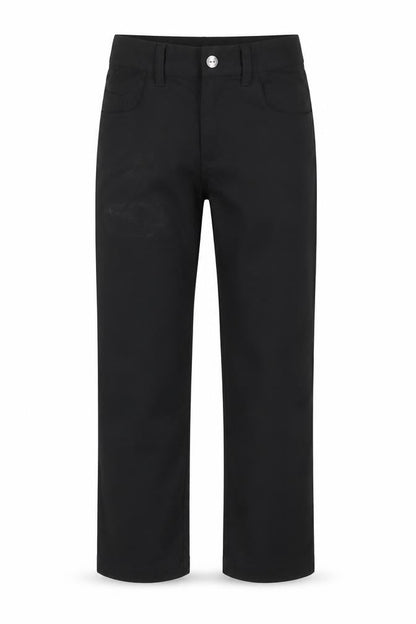 Front view of Puma boys’ black trousers, size 9-10, years polyester