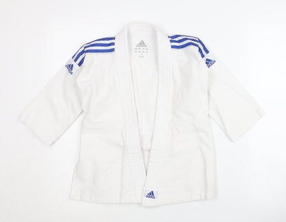 Additional front view of Adidas boys’ white martial arts jacket 4-5 years