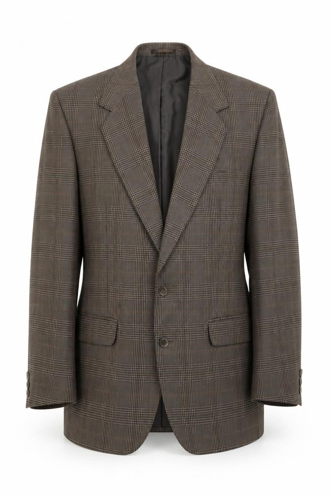 Centaur Men's Brown Check Blazer, Size 40, Regular Fit