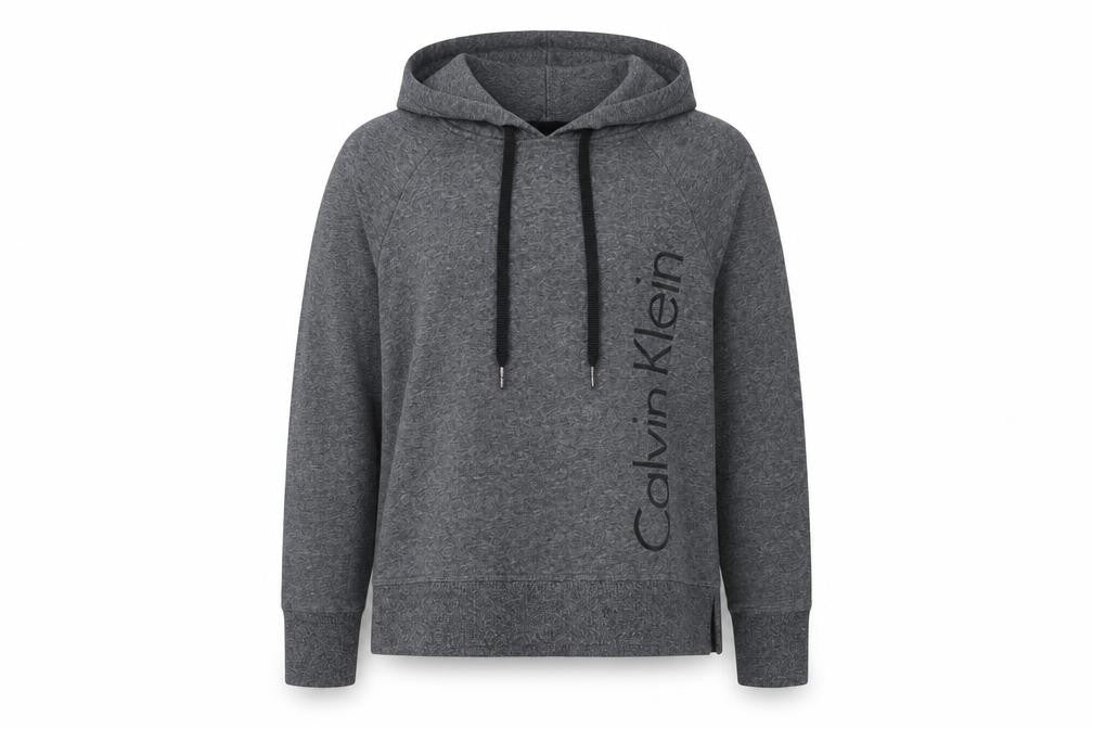 Calvin Klein Women's Grey Medium Logo Hoodie