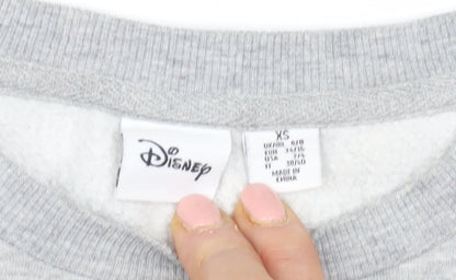 Preloved Disney Women's XS Grey Mickey Mouse Pullover Sweatshirt - Detail