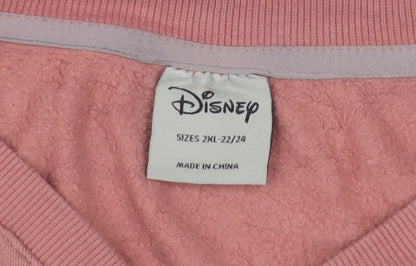 Preloved Disney Women's Pink Sweatshirt 2XL with Minnie Mouse - Detail