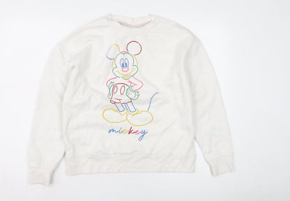 Preloved Disney White Women's XS Pullover Sweatshirt - Front
