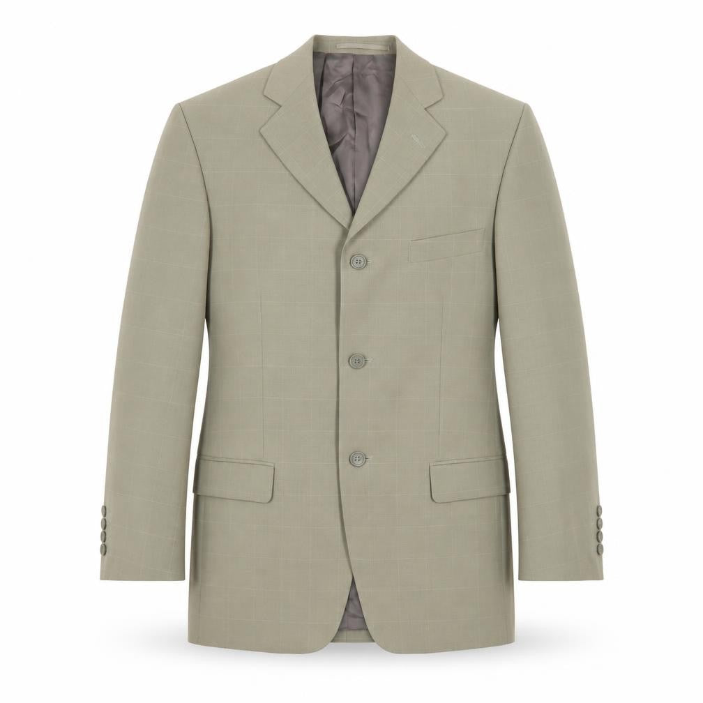 Hugo James Men's Beige Check Blazer, Size 38, Regular Fit
