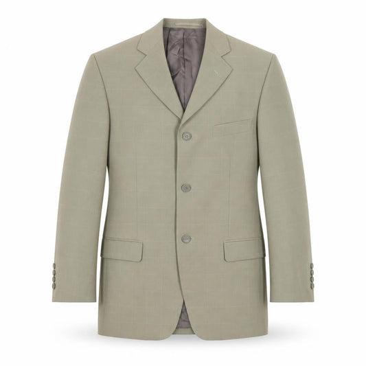 Hugo James Men's Beige Check Blazer, Size 38, Regular Fit