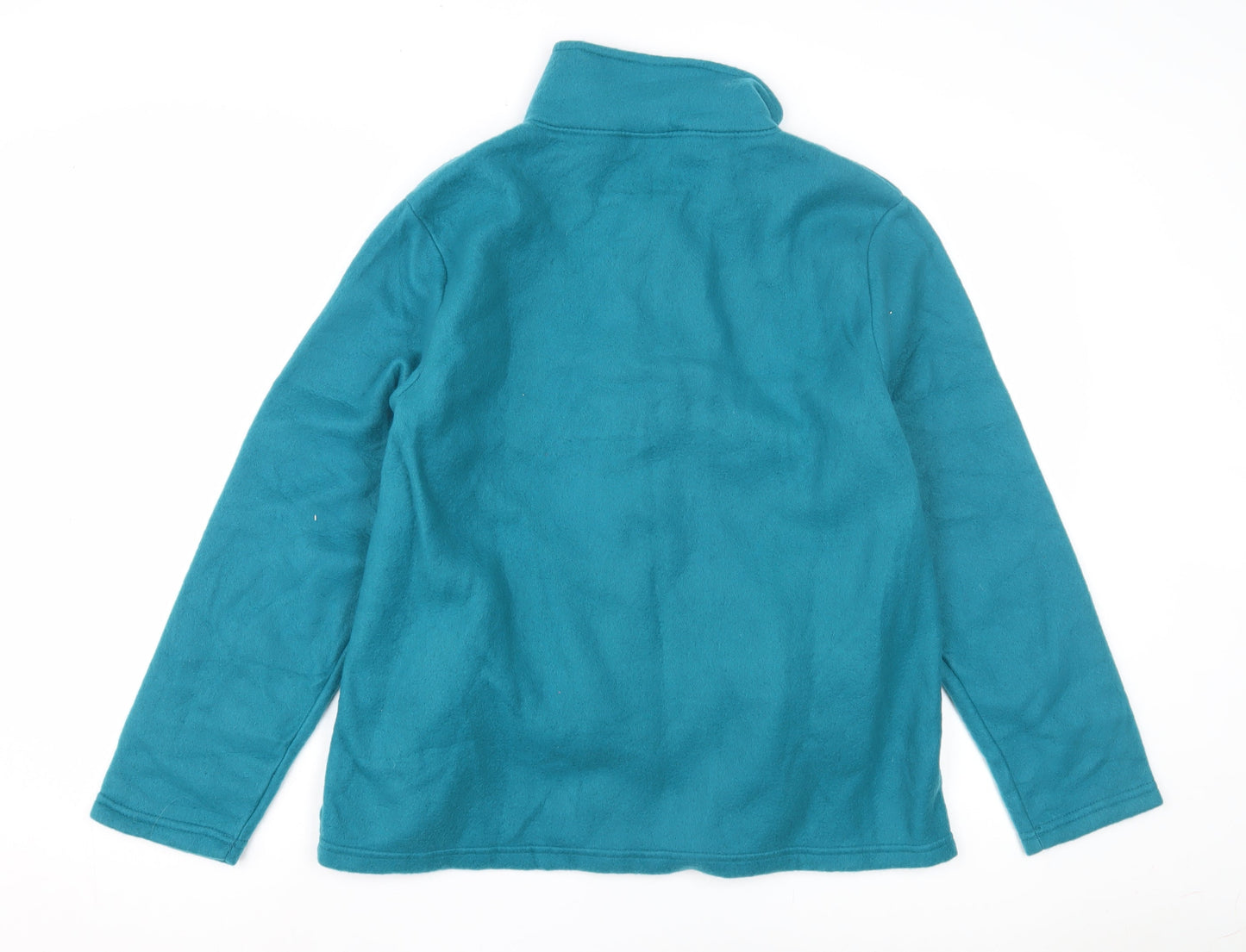 Anne De Lancay Women's Blue Fleece Jacket - Mid-Length, Size M, Casual Wear