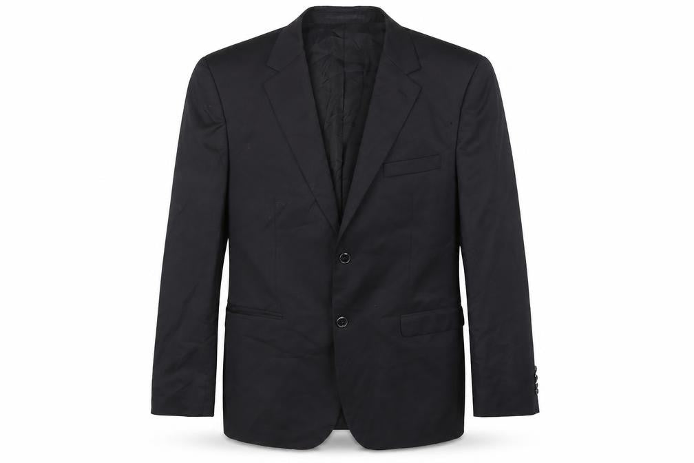 DKNY Men's Black Wool Blazer, Size 42, Single-Breasted